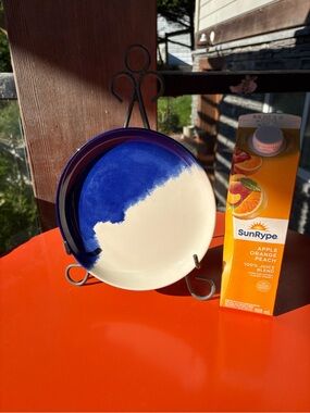 Thyme & Table round salad plate with drip glaze